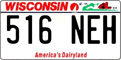 WI license plate 516NEH