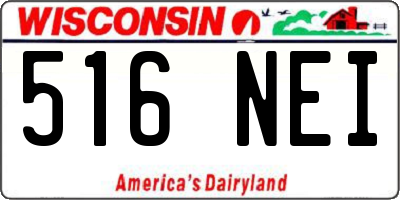 WI license plate 516NEI