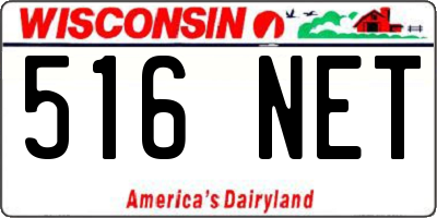 WI license plate 516NET
