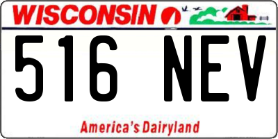 WI license plate 516NEV