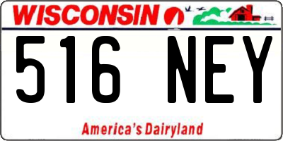 WI license plate 516NEY