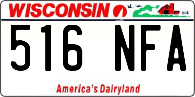 WI license plate 516NFA