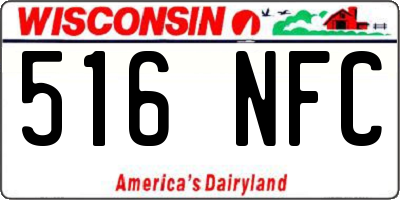 WI license plate 516NFC