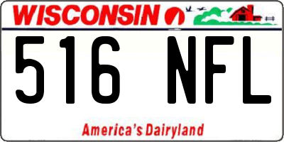 WI license plate 516NFL