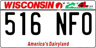 WI license plate 516NFO