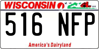 WI license plate 516NFP