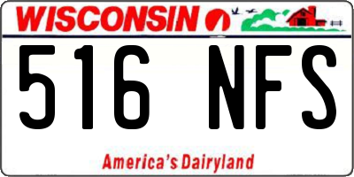 WI license plate 516NFS