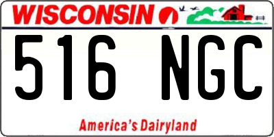 WI license plate 516NGC