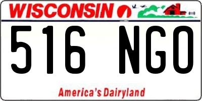 WI license plate 516NGO