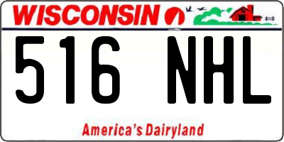 WI license plate 516NHL