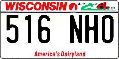 WI license plate 516NHO