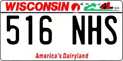 WI license plate 516NHS