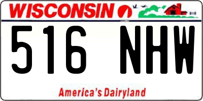 WI license plate 516NHW