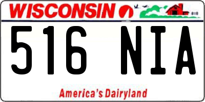 WI license plate 516NIA