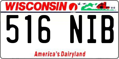 WI license plate 516NIB