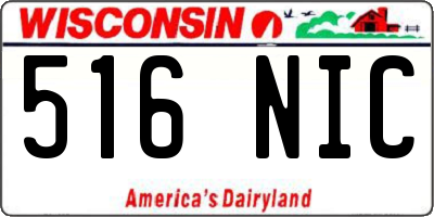 WI license plate 516NIC