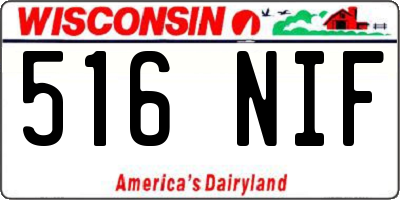WI license plate 516NIF
