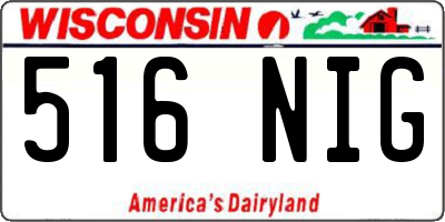 WI license plate 516NIG