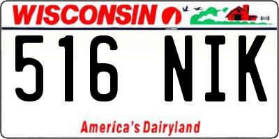 WI license plate 516NIK
