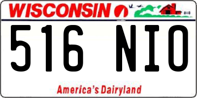 WI license plate 516NIO