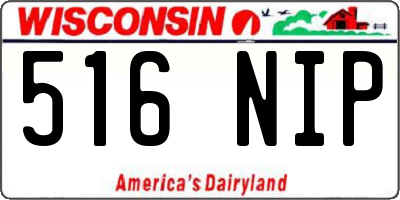 WI license plate 516NIP