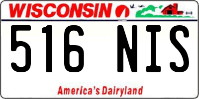 WI license plate 516NIS