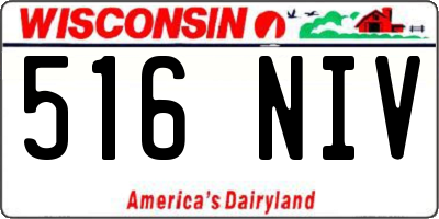 WI license plate 516NIV