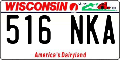 WI license plate 516NKA