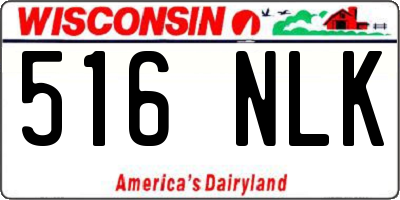WI license plate 516NLK