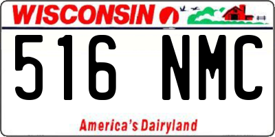 WI license plate 516NMC