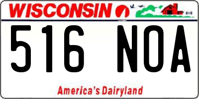 WI license plate 516NOA