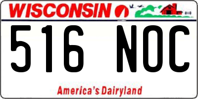 WI license plate 516NOC