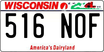 WI license plate 516NOF