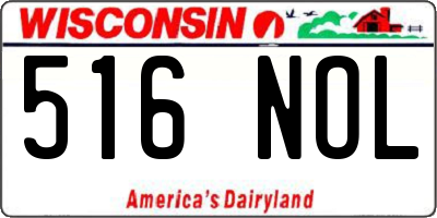 WI license plate 516NOL