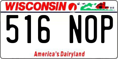 WI license plate 516NOP