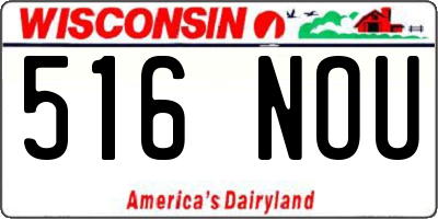 WI license plate 516NOU