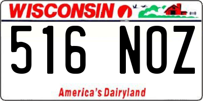 WI license plate 516NOZ