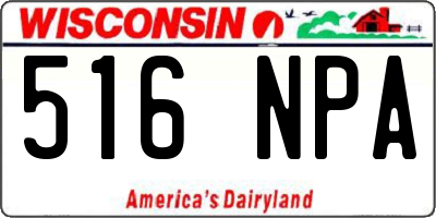 WI license plate 516NPA
