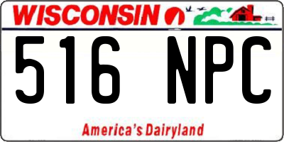 WI license plate 516NPC