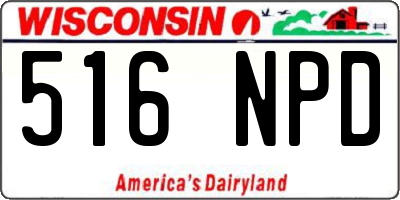 WI license plate 516NPD