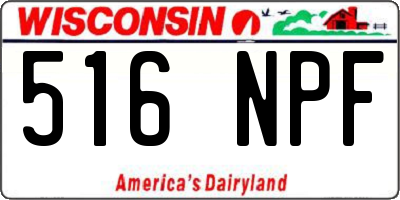 WI license plate 516NPF