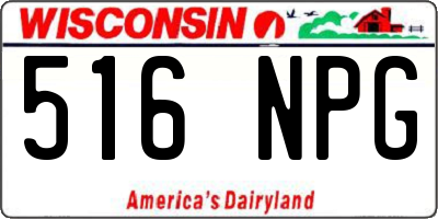 WI license plate 516NPG
