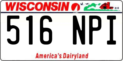 WI license plate 516NPI