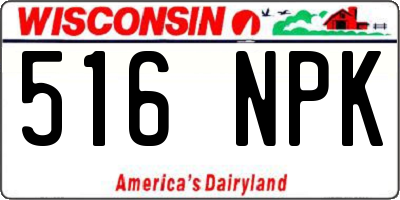 WI license plate 516NPK