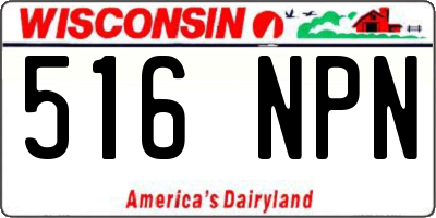 WI license plate 516NPN