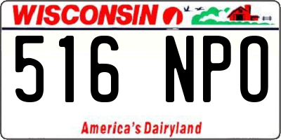 WI license plate 516NPO