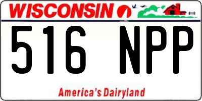 WI license plate 516NPP
