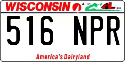 WI license plate 516NPR