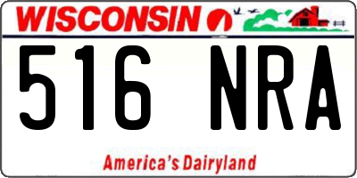 WI license plate 516NRA