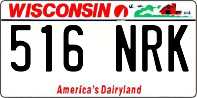 WI license plate 516NRK